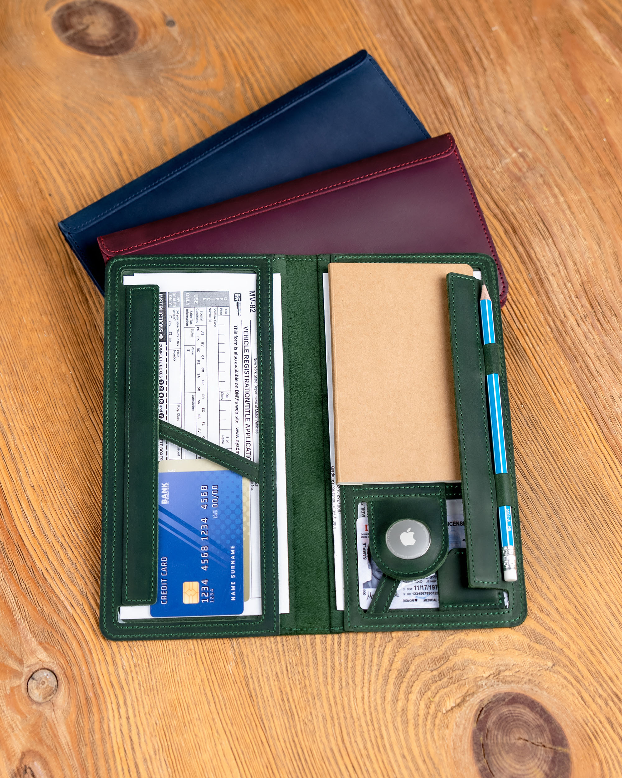 Leather Car Document Organizer